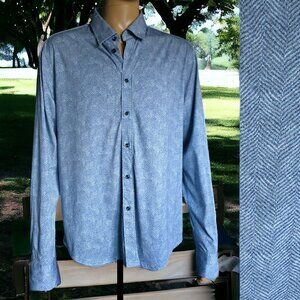 NWOT BROOKLYN BRIGADE (XL) Men's Casual Blue Heathered/Checkered Button Up